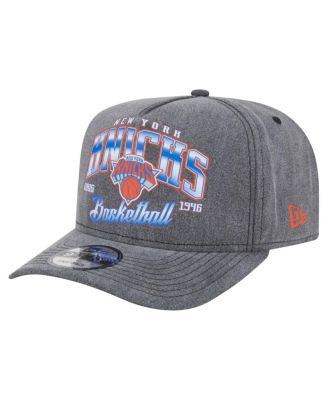 New Era - Men's Charcoal New York Knicks Throwback Washed Pre-Curved 9FIFTY Snapback Hat