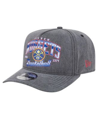 New Era - Men's Charcoal Denver Nuggets Throwback Washed Pre-Curved 9FIFTY Snapback Hat