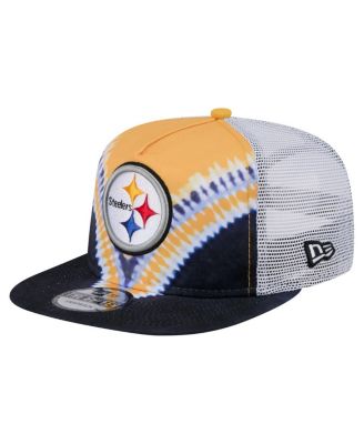 New Era - Men's Gold/Black Pittsburgh Steelers Throwback Dye Golfer Snapback Hat