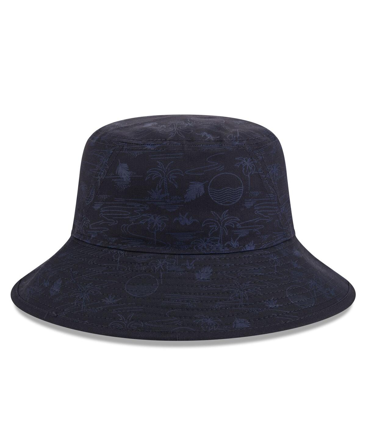 NEW ERA MEN'S NAVY ATLANTA BRAVES 2025 SPRING TRAINING ALL OVER PRINT BUCKET HAT 