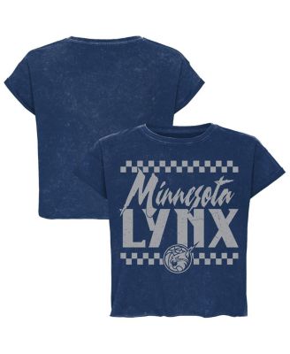 Sportiqe - Men's and Women's Blue Minnesota Lynx Rock Roll Collection Gwen Mineral Wash Cropped T-Shirt