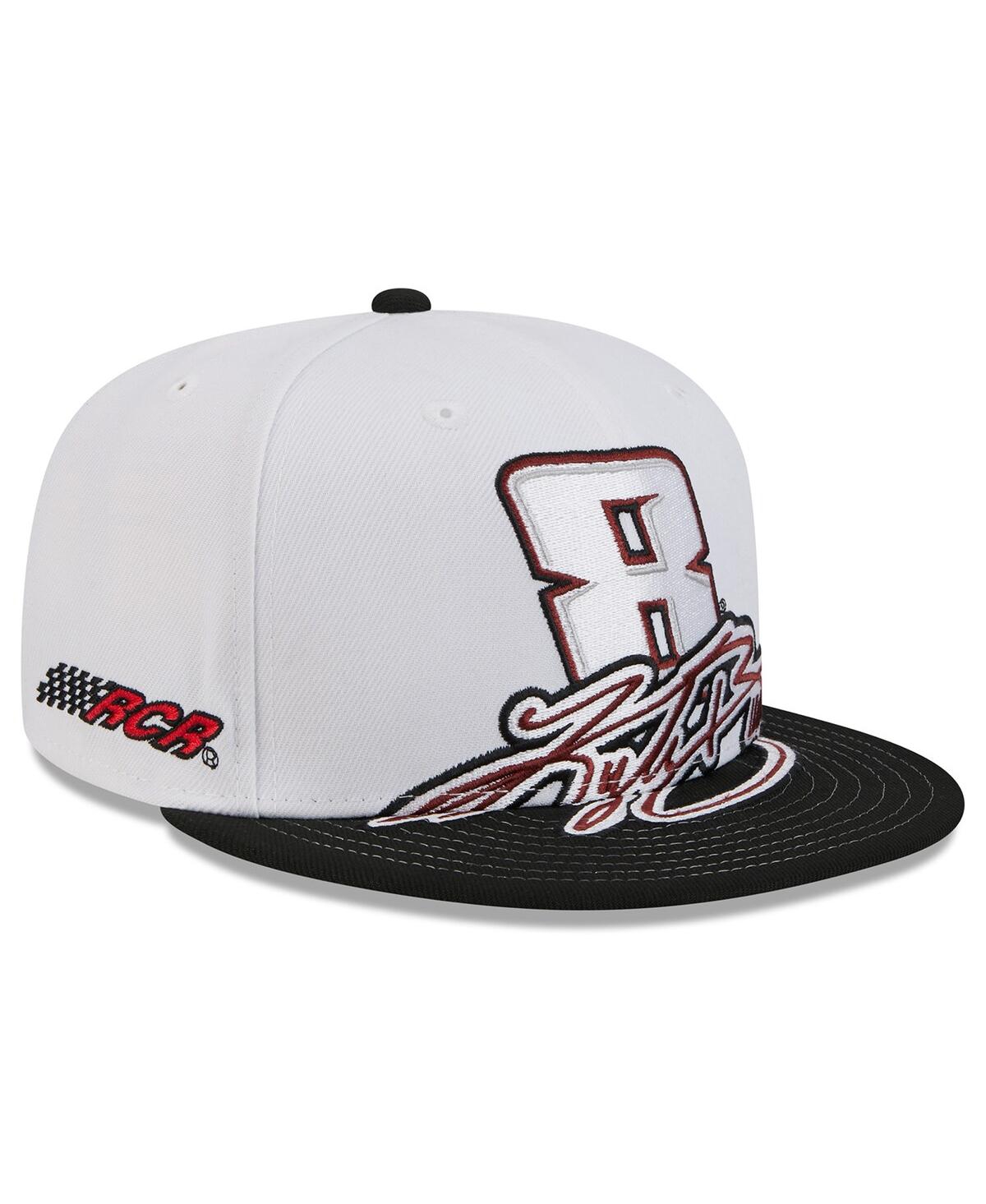 NEW ERA MEN'S WHITE/BLACK KYLE BUSCH 9FIFTY SNAPBACK HAT 