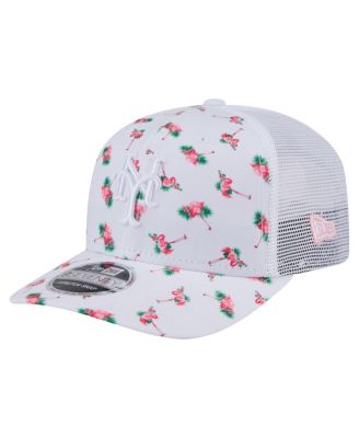 New Era - Men's&nbsp;White New York Mets Flamingo Mesh Back 9SEVENTY Stretch-Snap Hat