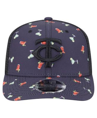 Men's Black Minnesota Twins Adventure Drinks Pattern 9SEVENTY Stretch-Snap Hat