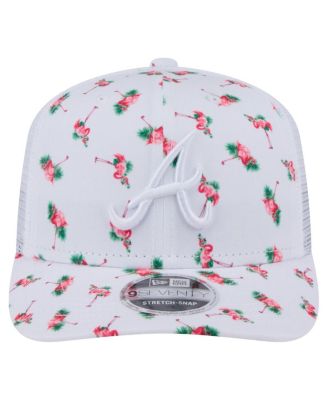 Men's&nbsp;White Atlanta Braves Flamingo Mesh Back 9SEVENTY Stretch-Snap Hat