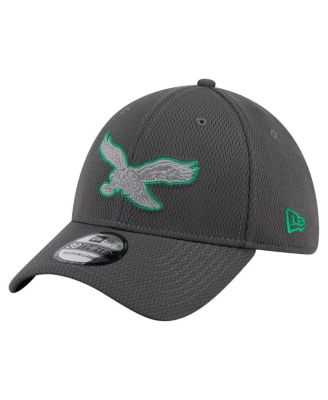 Men's Graphite Philadelphia Eagles Throwback Logo Main 39THIRTY Flex Hat