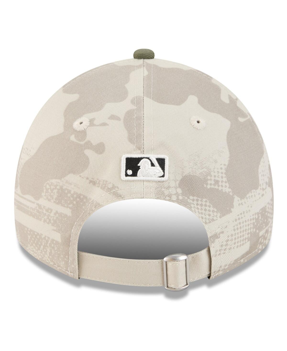 NEW ERA MEN'S LIGHT BEIGE/OLIVE CHICAGO CUBS 2025 ARMED FORCES DAY 9TWENTY ADJUSTABLE HAT 