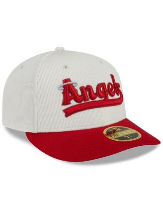 Men's Cream/Red Los Angeles Angels City Connect Batting Practice Low Profile 59FIFTY Fitted Hat