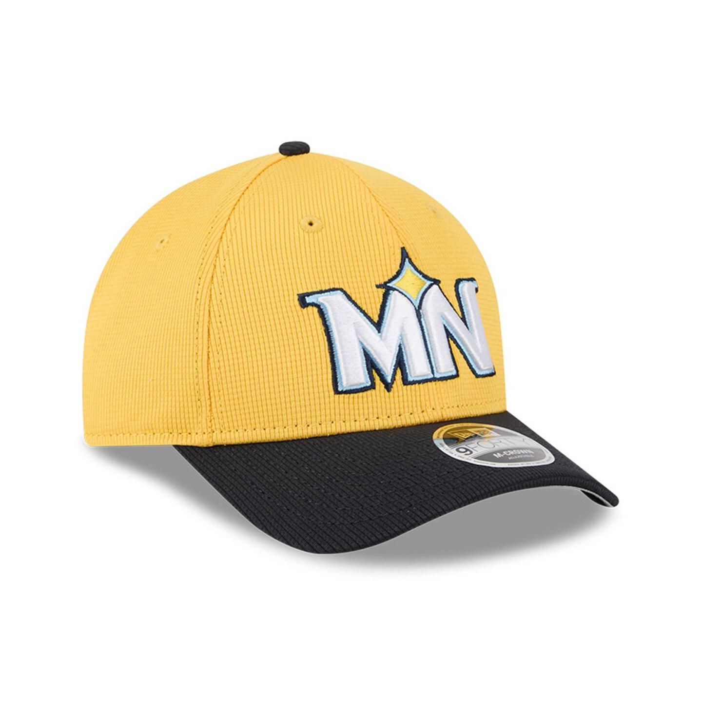 Мужская кепка New Era Yellow/Black Minnesota Twins City Connect Batting Practice 9FORTY M-Crown Adjustable Hat — фото 3