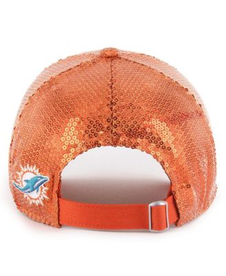 Women's Orange Miami Dolphins Dazzle Clean Up Adjustable Hat