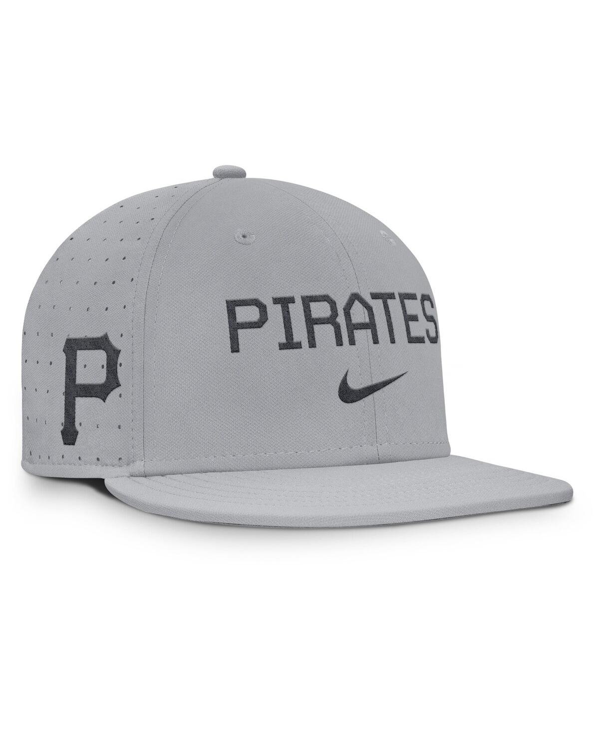 Nike Gray Pittsburgh Pirates True Performance Fitted Hat In Gray