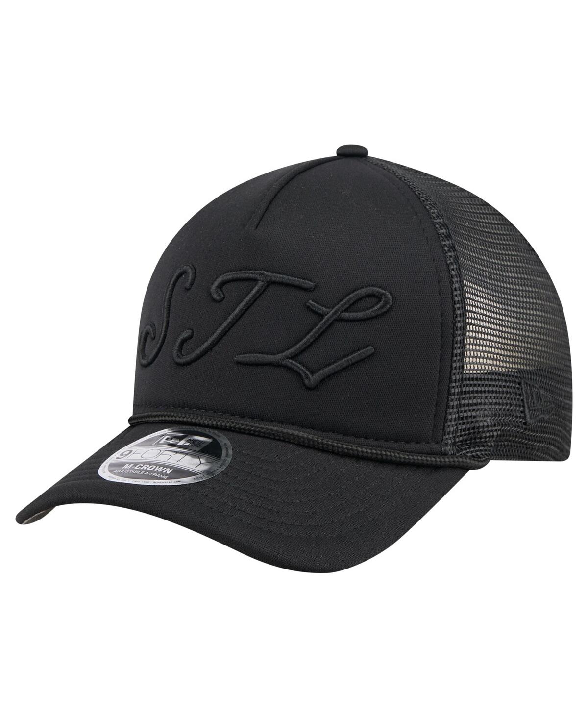 New Era Men's Black St. Louis Cardinals City Initial 9forty A-frame M-crown Adjustable Trucker Hat