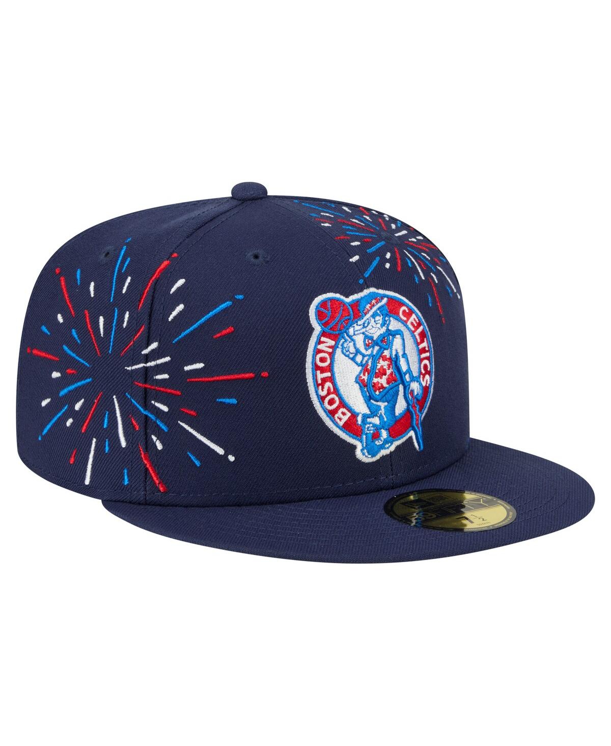 New Era Men's Navy Boston Celtics Americana Fireworks 59fifty Fitted Hat
