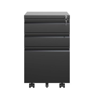 Assembled 3-Drawer Filing Cabinet with Secure Lock