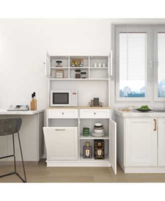 Streamdale Kitchen Trash Cabinet with Shelves and Drawers