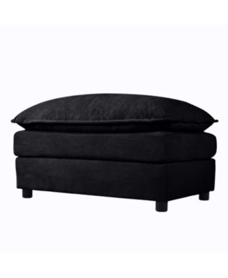 Oversized Cloud Sectional Sofa Sleeper w/ Ottomans & Pillows - Black