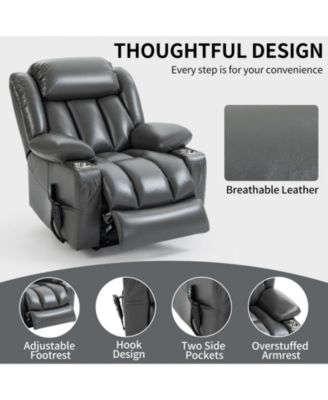 Power Lift Massage Recliner Chair with 8 Massage Points, Gray
