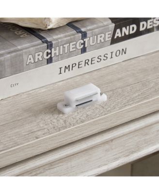 Streamdale 4-Tier Glass Display Cabinet with Flip-up Doors