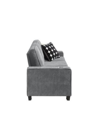 Streamdale 83.86"Corduroy Fabric sofa,Modern Compressed Couch,3-Seater Sofa, Furniture for Living Room,Bedroom,office, Gray