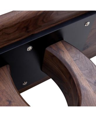 Modern Minimalist Walnut Coffee Table with Textured Sticker