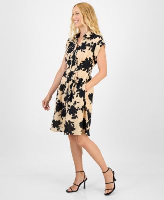 Women's Spread-Collar Button-Front Dress