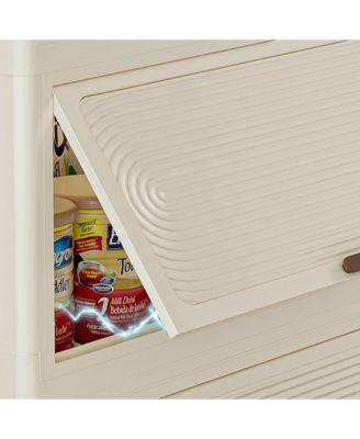 Portable Wardrobe Closet with Hanging Rod & Cubbies