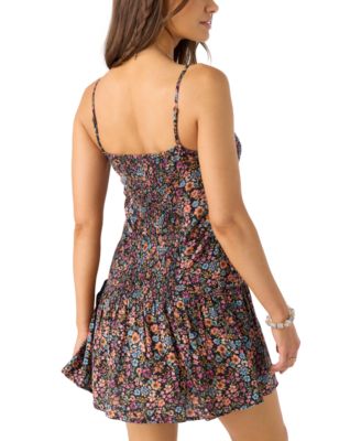 Juniors' Serefina Printed Drop-Waist Mini Dress