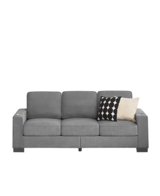 Streamdale 83.86"Snowfleece Fabric sofa,Modern Compressed Couch,3-Seater Sofa, Furniture for Living Room,Bedroom,office, Gray