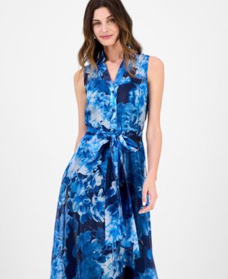 Women's Sleeveless Maxi Shirtdress