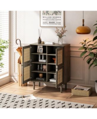 Streamdale 8-Compartment Rattan Storage Cabinet