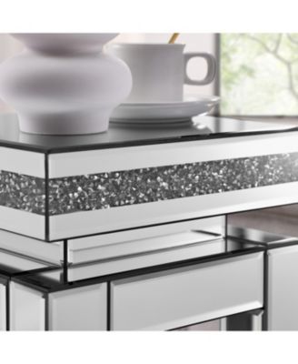 Streamdale Mirrored Crystal End Table - Silver Accent, Small Spaces