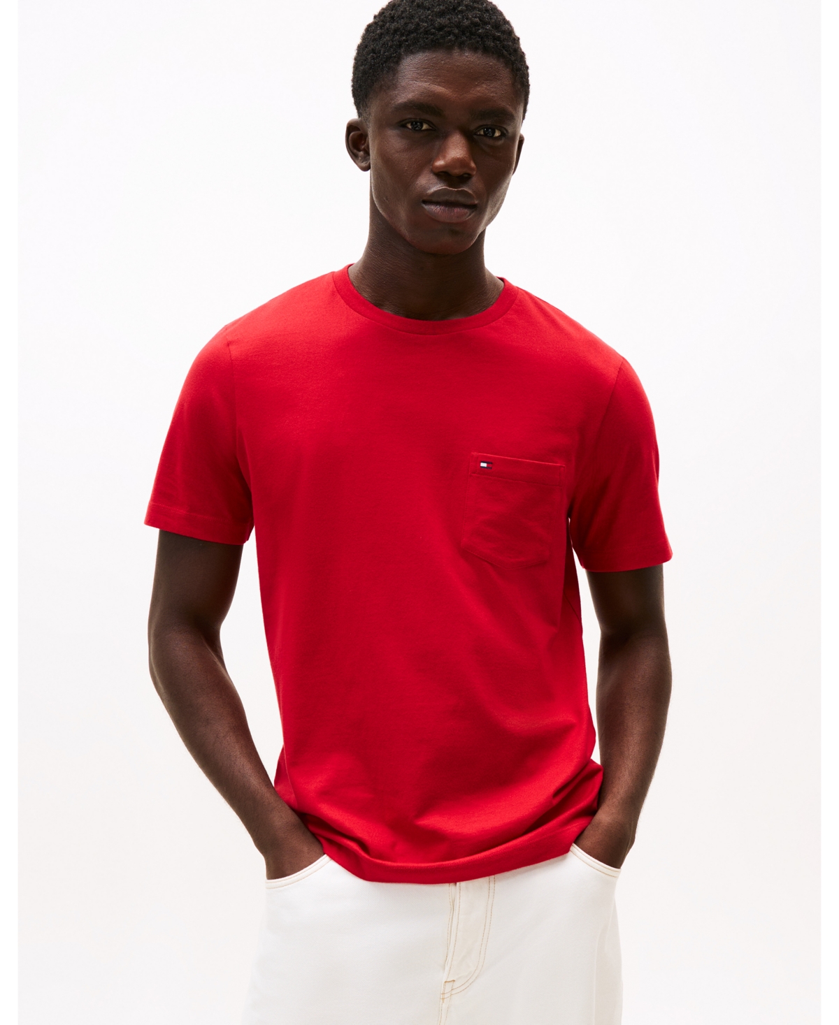 Tommy Hilfiger Men's Essential Solid Pocket T-shirt In Red