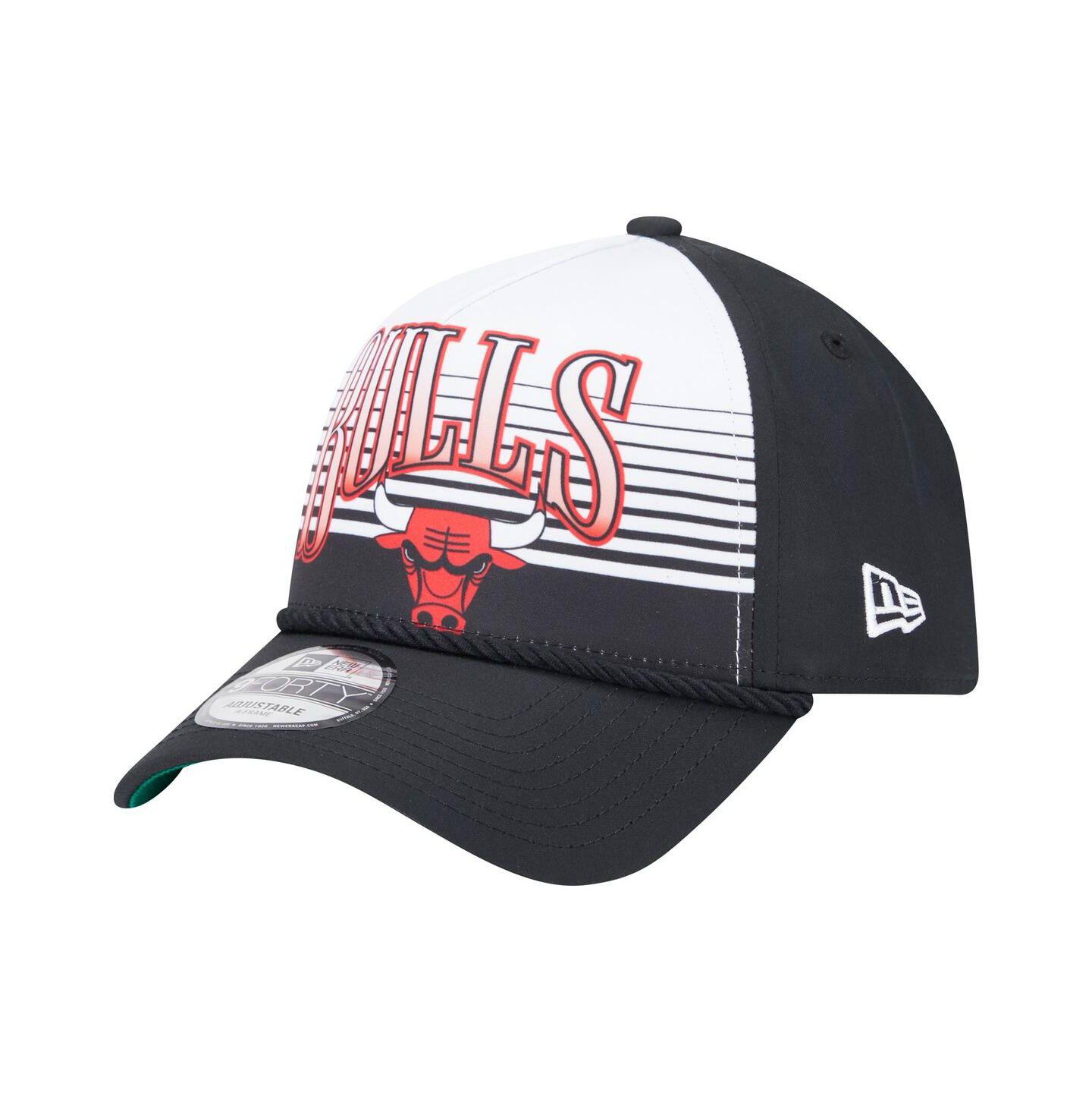 Мужская кепка New Era Black Chicago Bulls Throwback Gradient A-Frame 9FORTY Adjustable Hat — фото 1