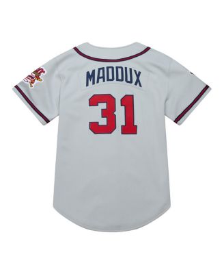 Men's&nbsp;Greg Maddux Gray Atlanta Braves 1995 Throwback Authentic Jersey