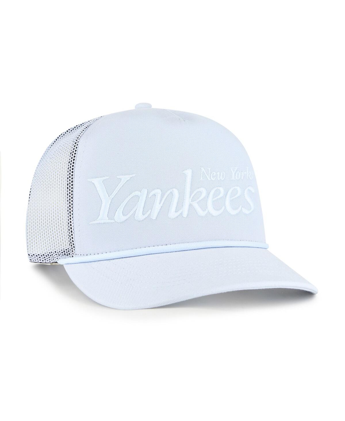 47 Brand Men's Light Blue New York Yankees Foundation Script Hitch Adjustable Trucker Hat