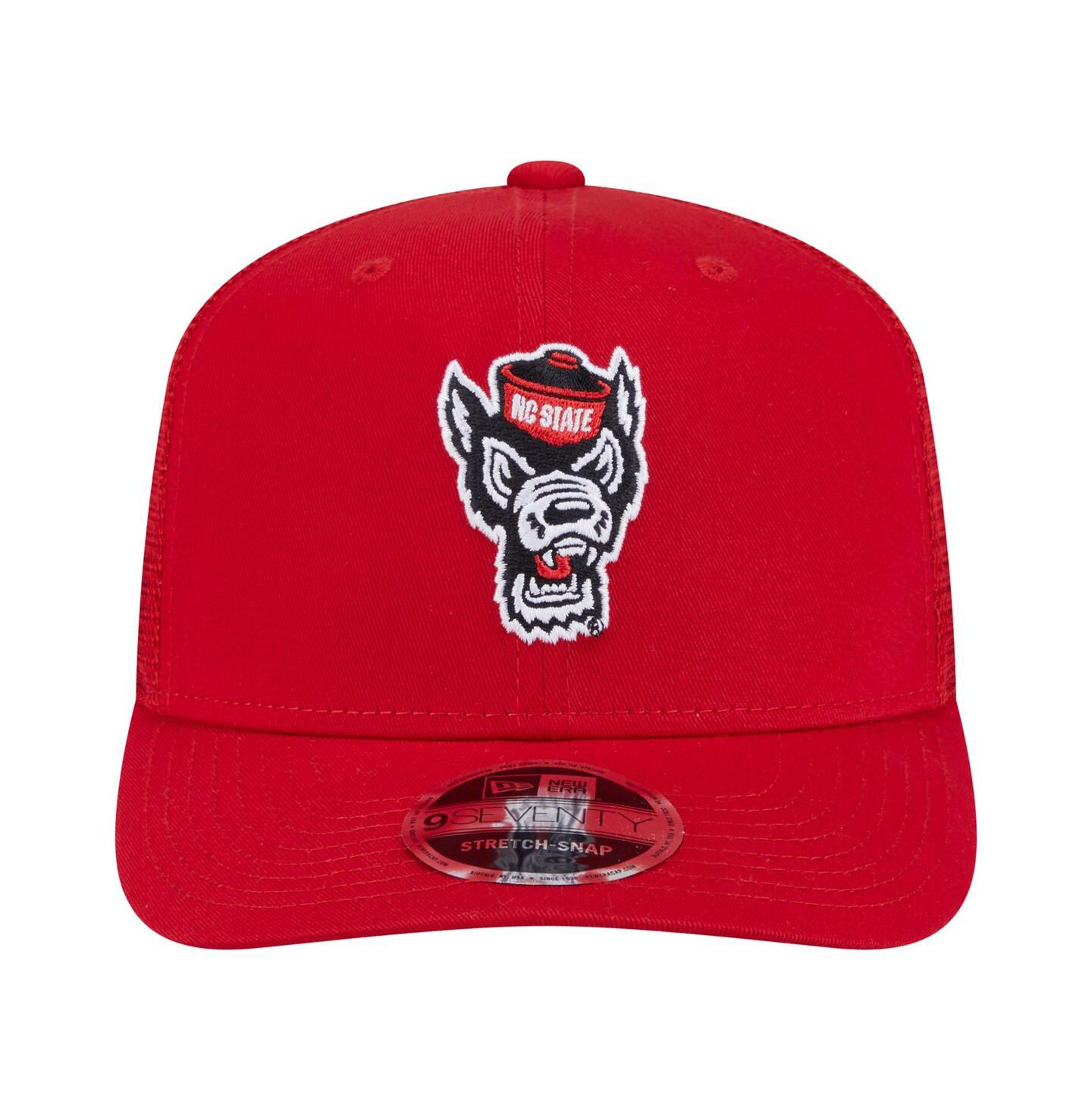 Мужская кепка New Era Red NC State Wolfpack Primary 9SEVENTY Trucker Stretch-Snap Hat — фото 2