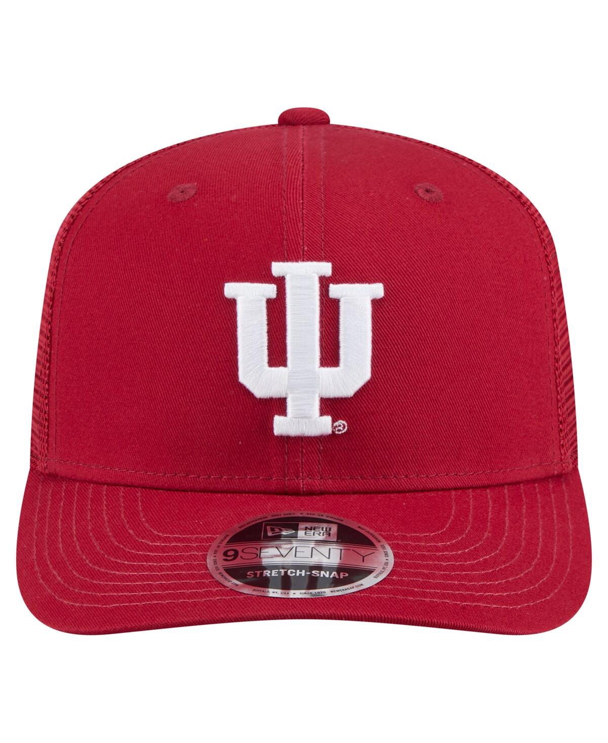 NEW ERA MEN'S CRIMSON INDIANA HOOSIERS PRIMARY 9SEVENTY TRUCKER STRETCH-SNAP HAT 