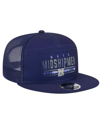 Men's Navy Midshipmen Split Panel 9FIFTY Snapback Trucker Hat