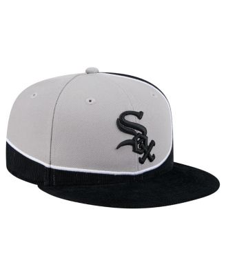 Men's Black/Gray Chicago White Sox Retro Split Corduroy Snapback Hat