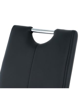 Rectangular Glass Dining Table Set with PU Chairs (Set of 5)