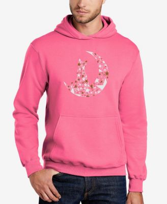 Men's Cat Sitting On Moon Word Art Hooded Sweatshirt
