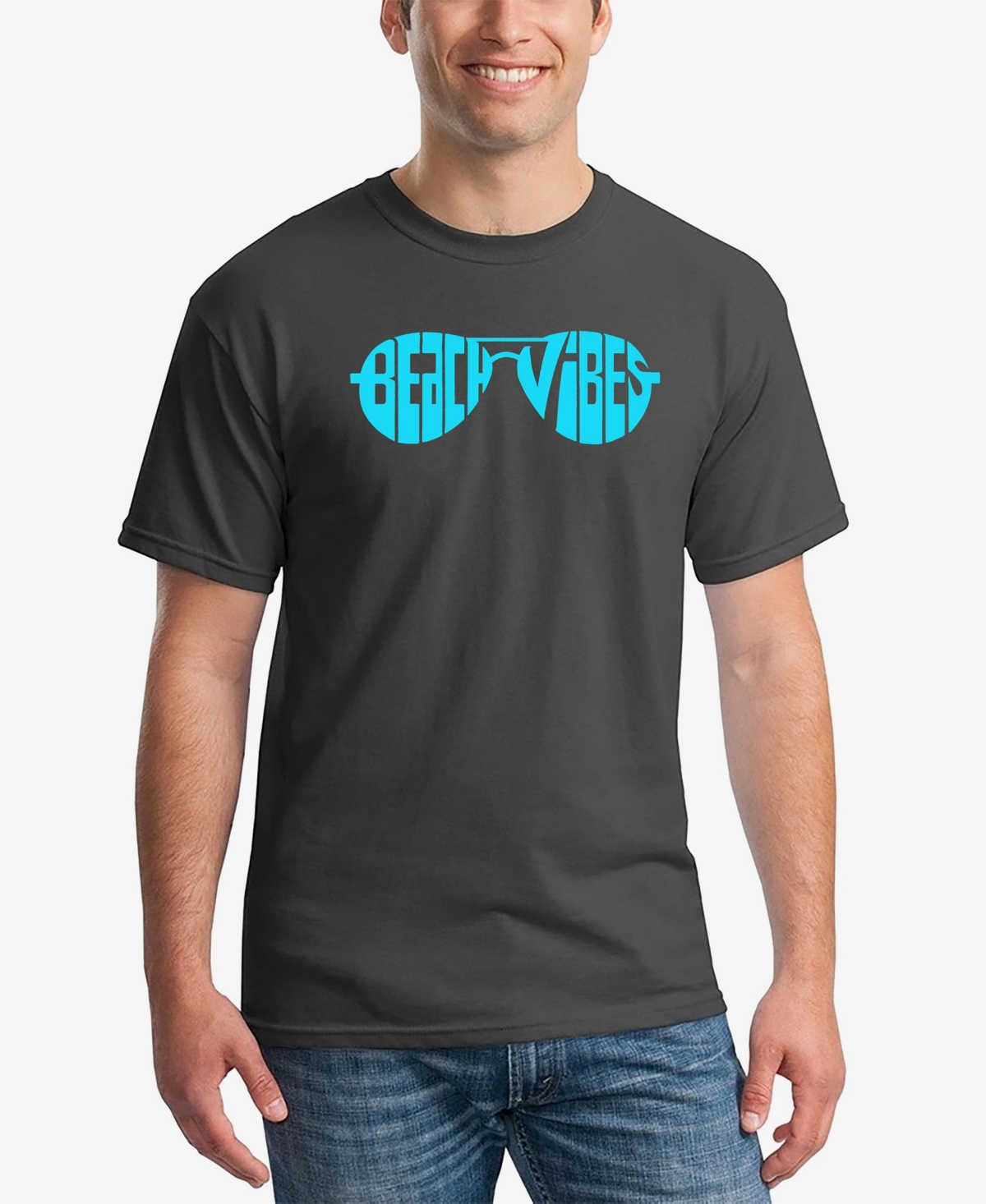 Men's Beach Vibes Word Art T-Shirt - Gray