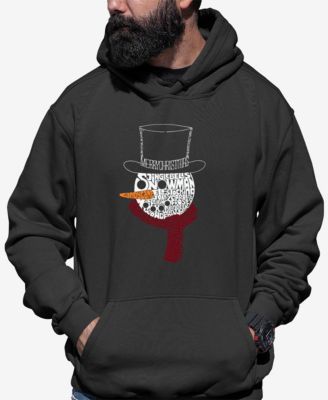 Men's Snowman Face Word Art Hooded Sweatshirt
