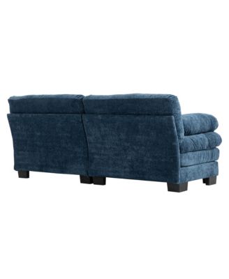 Streamdale Blue Chenille Sectional Sofa Sleeper