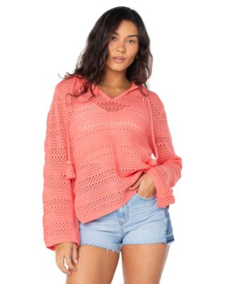 Juniors' Hippie Love Cotton-Blend Relaxed Sweater