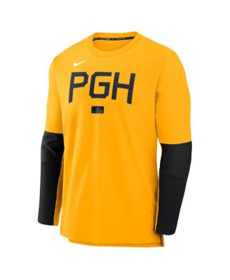 Men's Gold Pittsburgh Pirates Authentic Collection City Connect Lightweight Player Tri-Blend Performance Long Sleeve T-Shirt