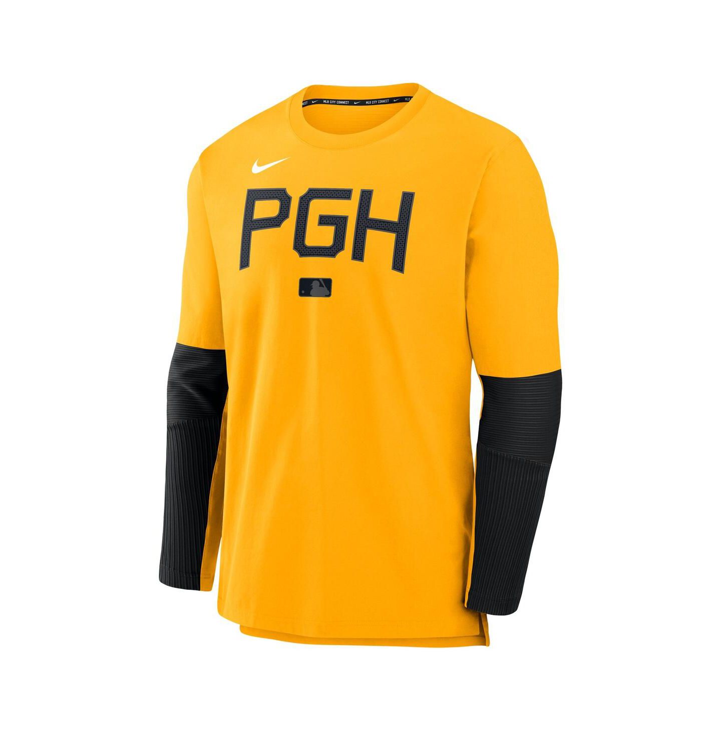 Мужская футболка Nike Gold Pittsburgh Pirates Authentic Collection City Connect Lightweight Player Tri-Blend Performance Long Sleeve — фото 2