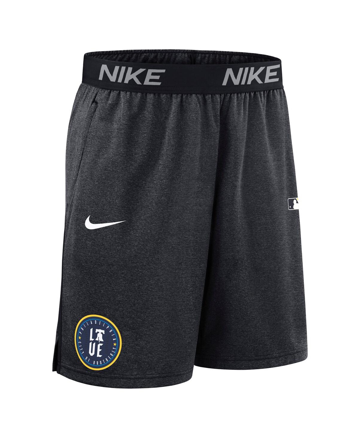 Nike Men's Black Philadelphia Phillies Authentic Collection City Connect Performance Knit Shorts In Black