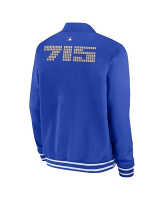 Men's Royal Atlanta Braves Authentic Collection City Connect Full-Zip Bomber Jacket