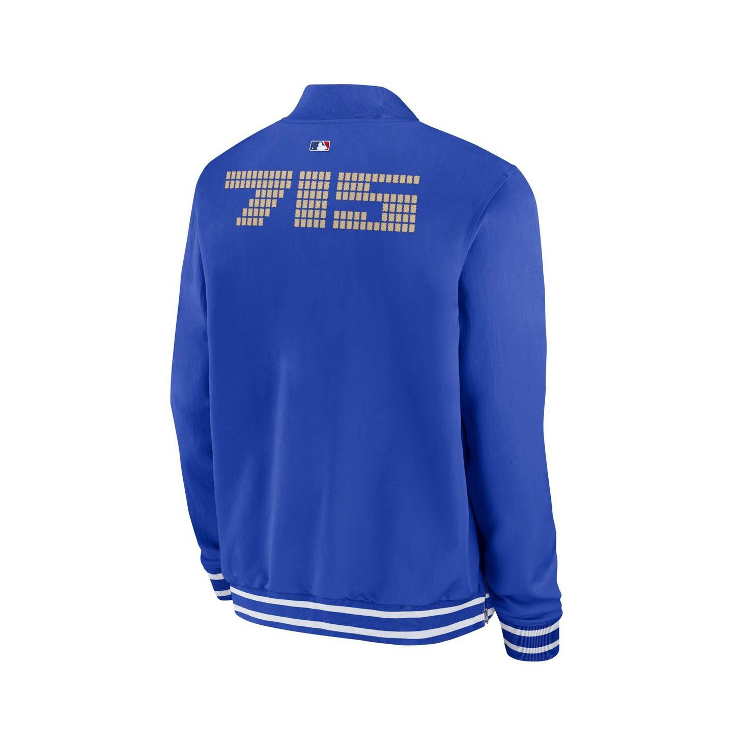Мужская куртка Nike Royal Atlanta Braves Authentic Collection City Connect Full-Zip Bomber — фото 3